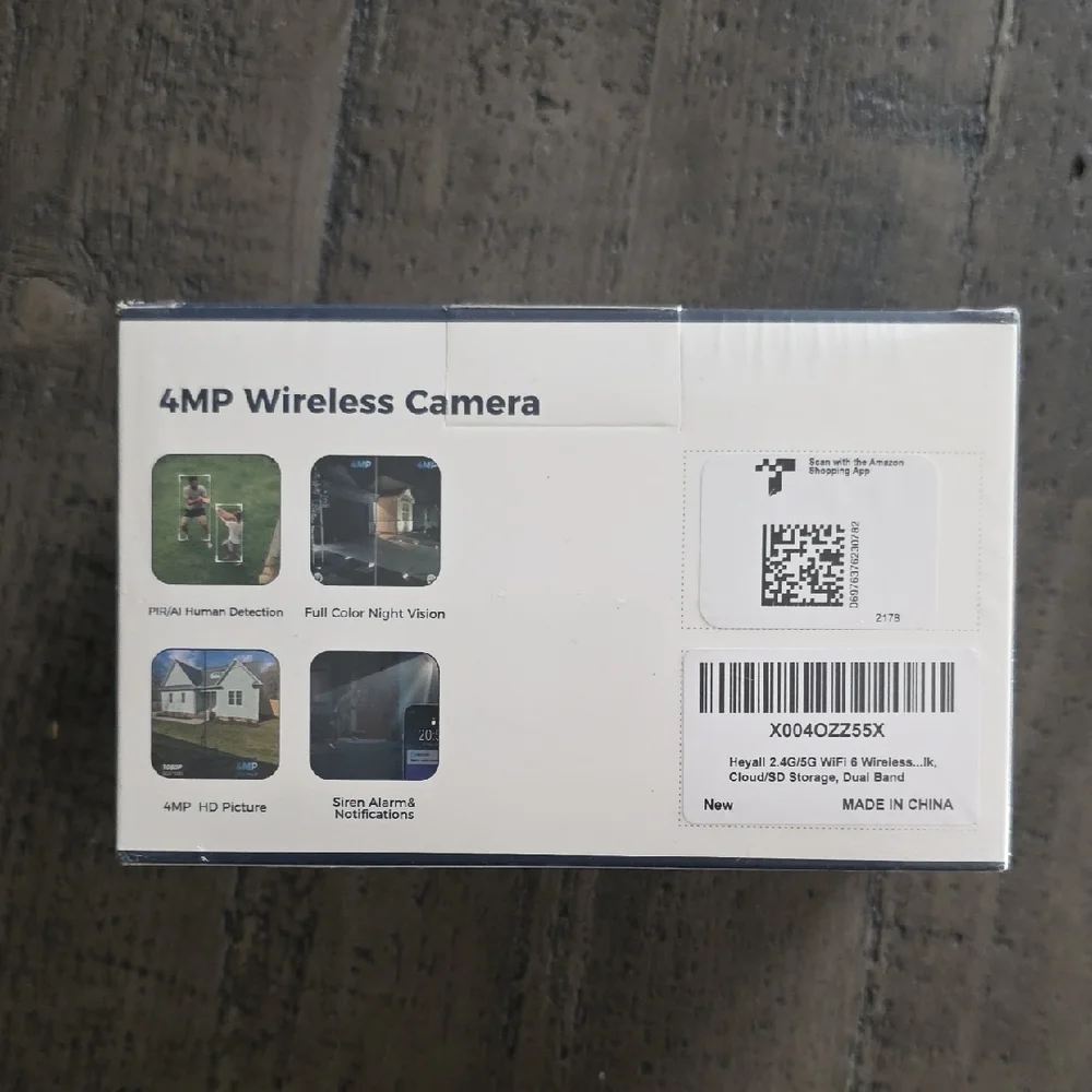 4MP Wireless Security Camera with Human Detection - Black